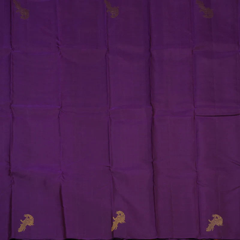 Hayagrivas Handloom Purple Kanjivaram Silk Saree KBE1475J5-3 - Image 4