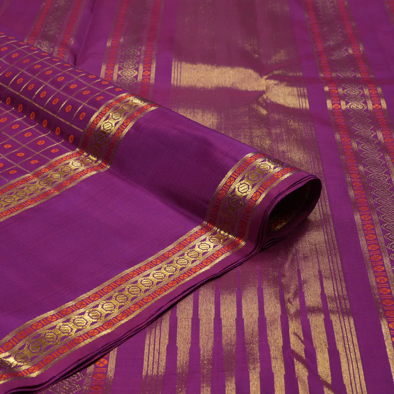 Hayagrivas Handloom Purple Kanjivaram Silk Saree KBE927H10-1 - Image 7