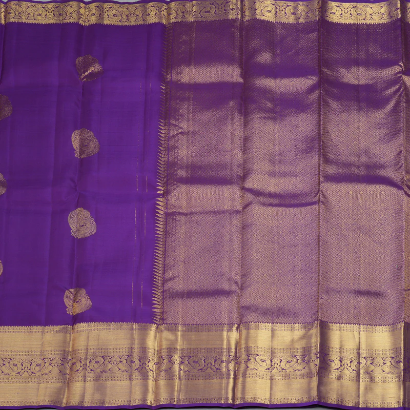 Hayagrivas Handloom Purple Kanjivaram Silk Saree KBF207E2-13 - Image 4