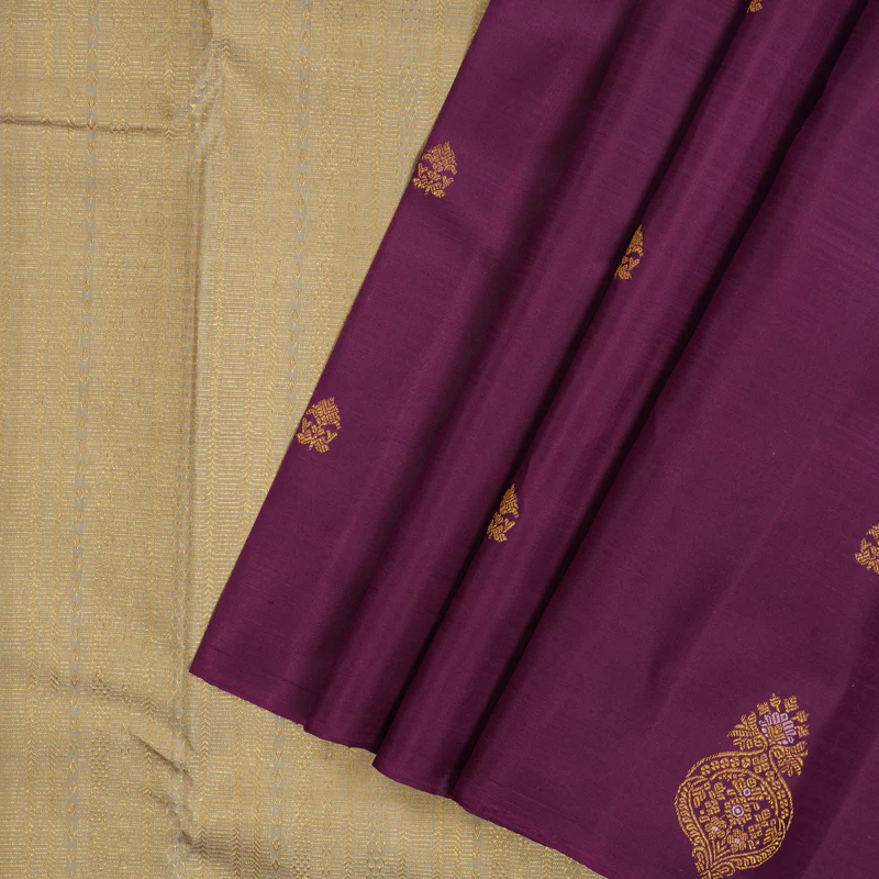 Hayagrivas Handloom Purple Kanjivaram Silk Saree KSBE149C12-1 - Image 2