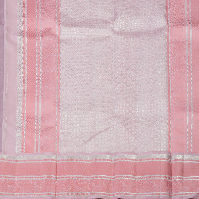 Hayagrivas Handloom Purple Kanjivaram Silk Saree with Baby Pink border KBE358E7-1 - Image 6