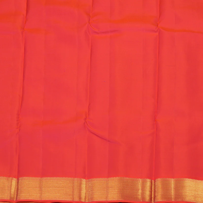Hayagrivas Handloom Purple Kanjivaram Silk Saree with Bright Orangish-Pink Border KSBE76L15-3 - Image 7