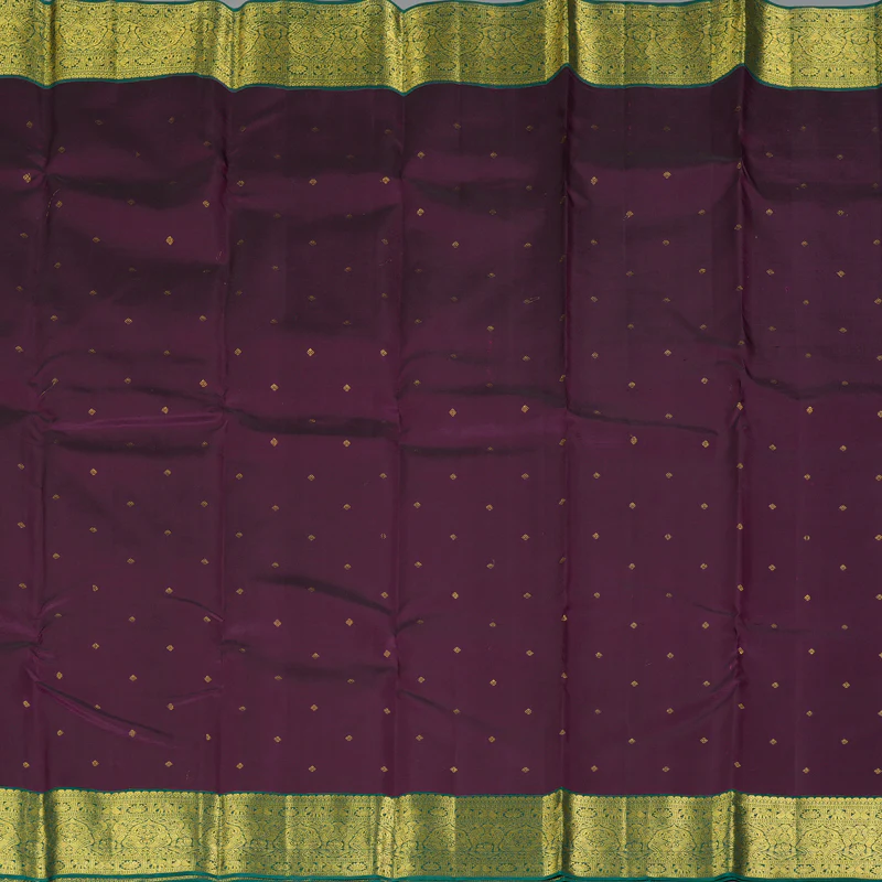Hayagrivas Handloom Purple Kanjivaram Silk Saree with Dark Green Border SSCBF70E15-6 - Image 5