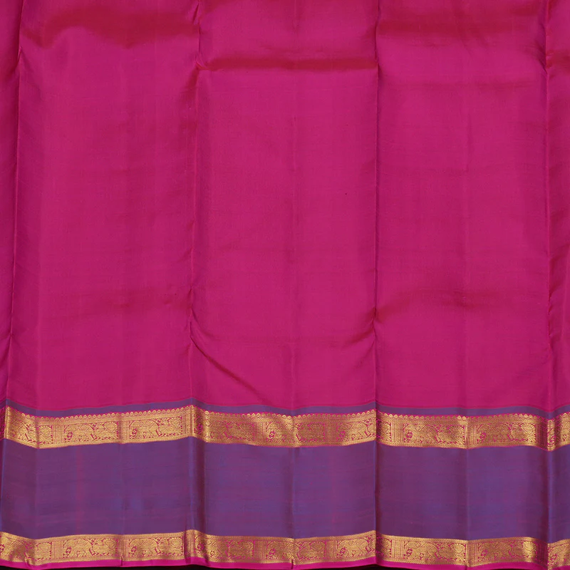 Hayagrivas Handloom Purple Kanjivaram Silk Saree with Dual Tone border KBE1301J3-1 - Image 8
