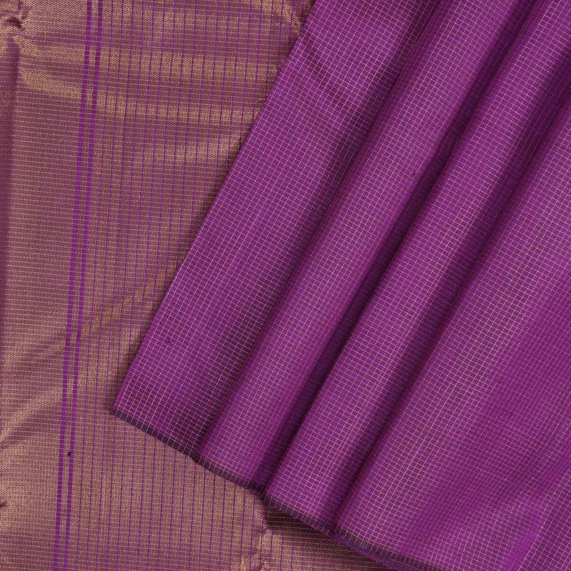 Hayagrivas Handloom Purple Kanjivaram Silk Saree KBF178E6-1 - Image 4
