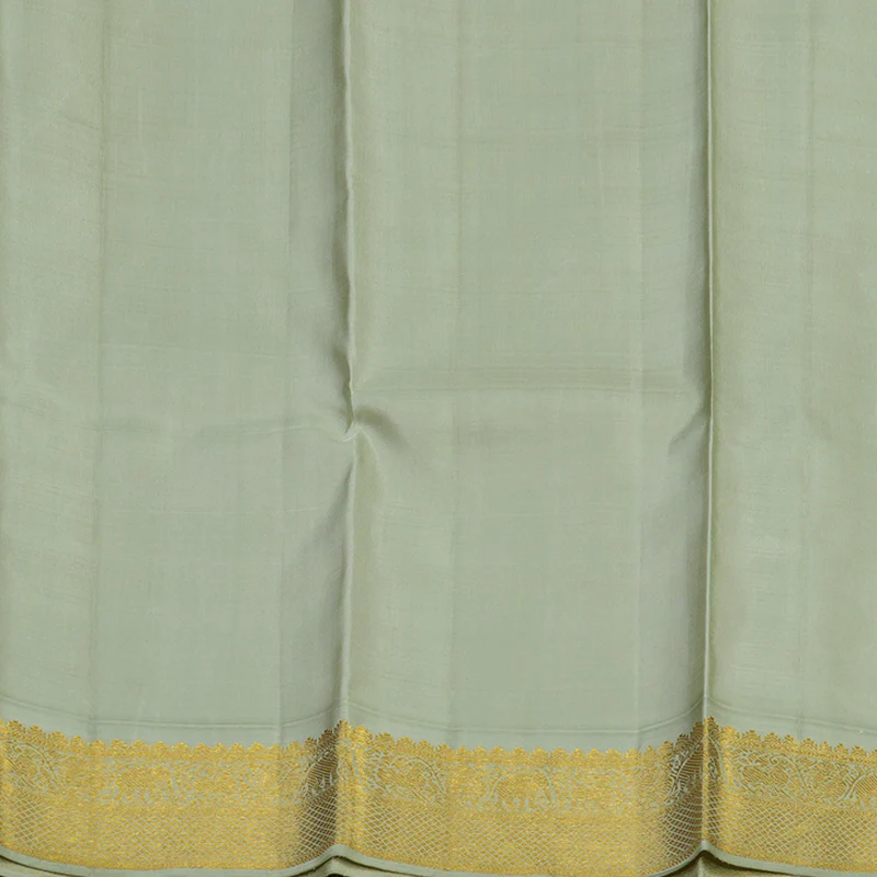 Hayagrivas Handloom Purple Kanjivaram Silk Saree with Greyish-Green Border KBD1831B2-1 - Image 7