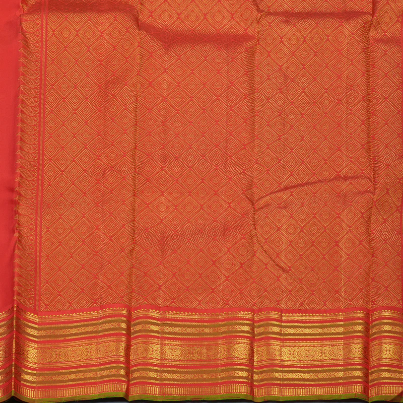 Hayagrivas Handloom Purple Kanjivaram Silk Saree with Red Border KBE1605K8-2 - Image 6