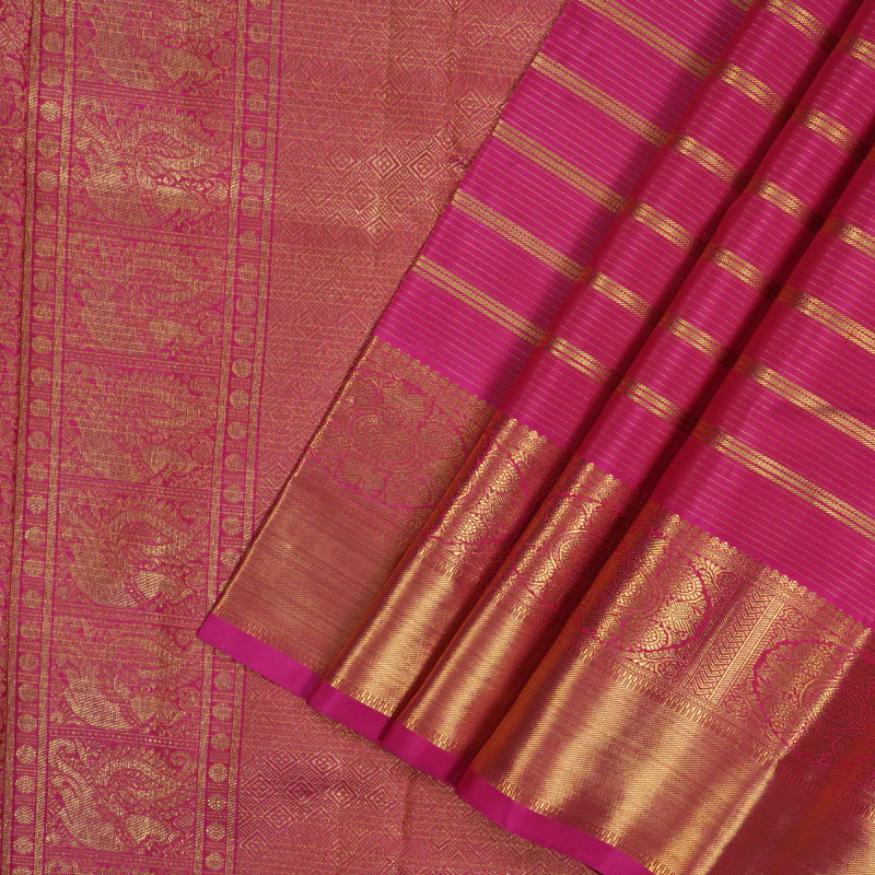 Hayagrivas Handloom Rani Pink Kanjivaram Silk Saree BE643-SBS KBEL643C1-1 - Image 3