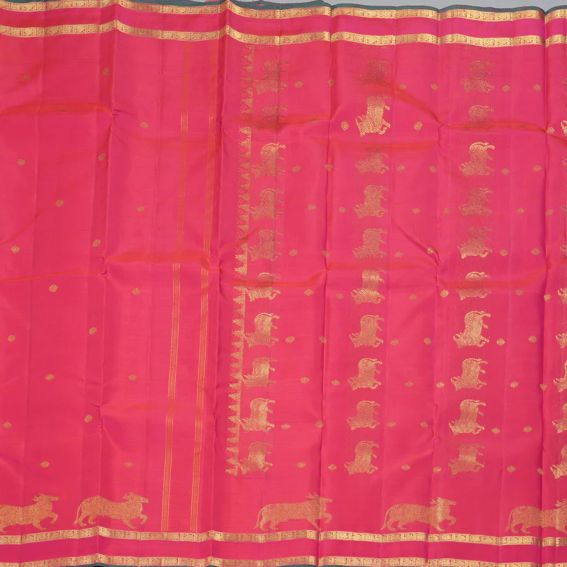 Hayagrivas Handloom Rani Pink Kanjivaram Silk Saree KBF343E6-1 - Image 5
