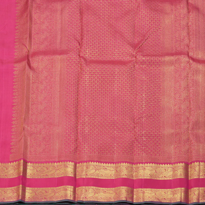 Hayagrivas Handloom Rani Pink Kanjivaram Silk Saree KBF343E9-1 - Image 7