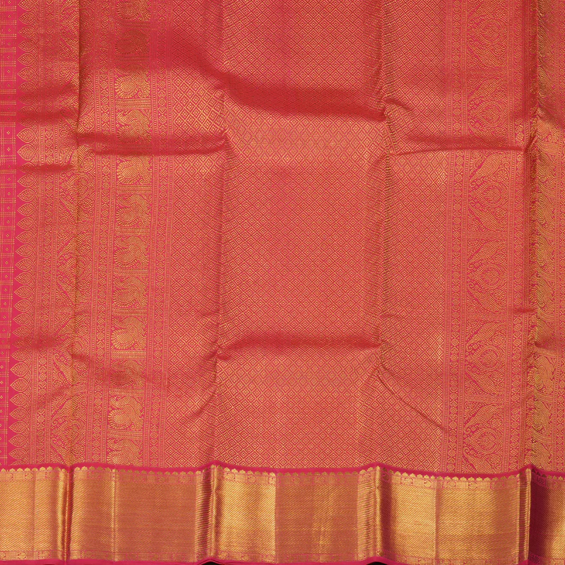 Hayagrivas Handloom Rani Pink Kanjivaram Silk Saree KSBE76L6-5 - Image 6