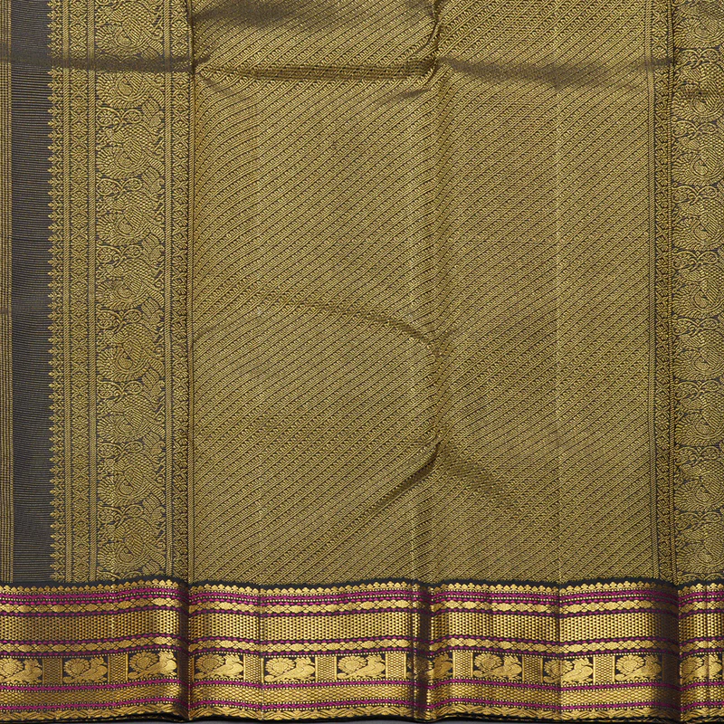 Hayagrivas Handloom Rani Pink Kanjivaram Silk Saree with Kanchana Brown Border KBF352E2-2 - Image 4