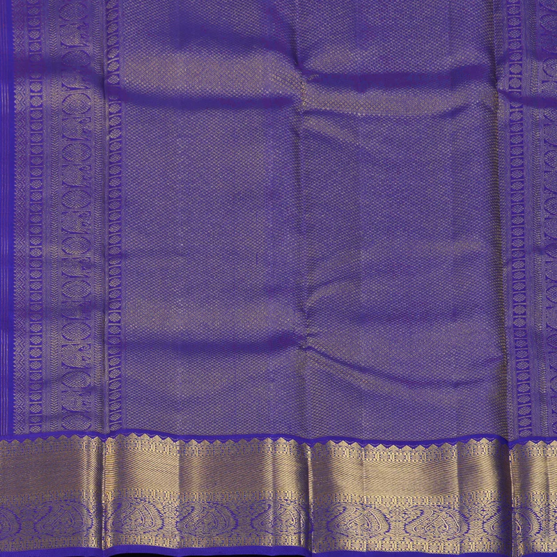 Hayagrivas Handloom Rani Pink Kanjivaram Silk Saree with Purplish-Blue Border KBF133D2-3 - Image 7