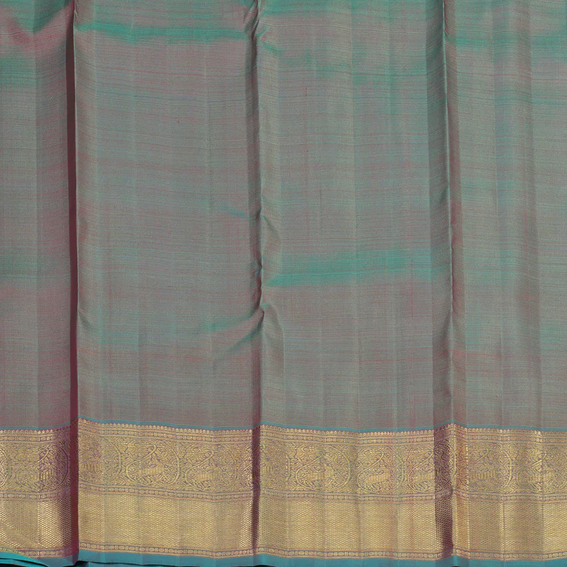 Hayagrivas Handloom Rani Pink Kanjivaram Silk Saree with Teal Border BE765-SBS KBEL765C1-1 - Image 7