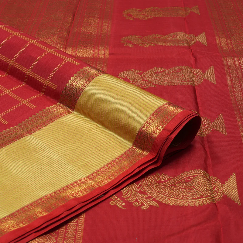 Hayagrivas Handloom Red Kanjivaram Silk Saree BE529-SBS  KBEL529C1-1 - Image 4