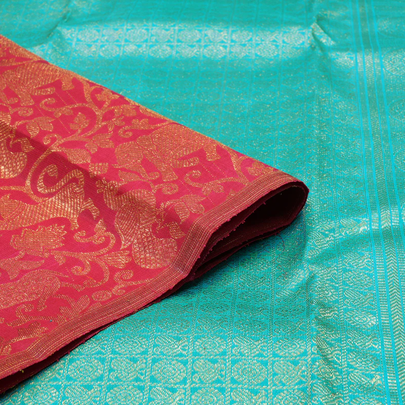 Hayagrivas Handloom Red Kanjivaram Silk Saree BE662-SBS KBEL662C1-1 - Image 3