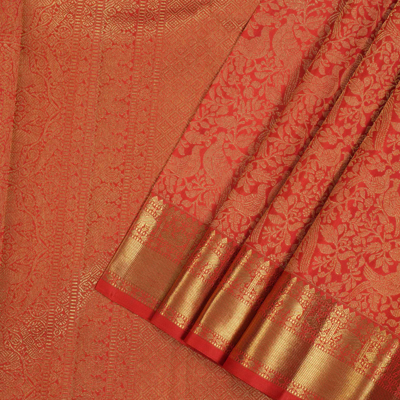 Hayagrivas Handloom Red Kanjivaram Silk Saree KBE1357J4-1 - Image 3
