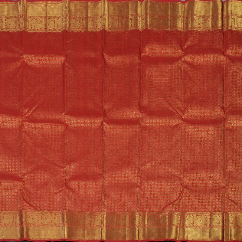 Hayagrivas Handloom Red Kanjivaram Silk Saree KBE566F1-1 - Image 5