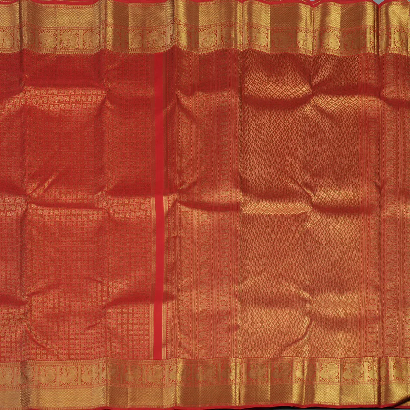Hayagrivas Handloom Red Kanjivaram Silk Saree KBE566F1-1 - Image 7