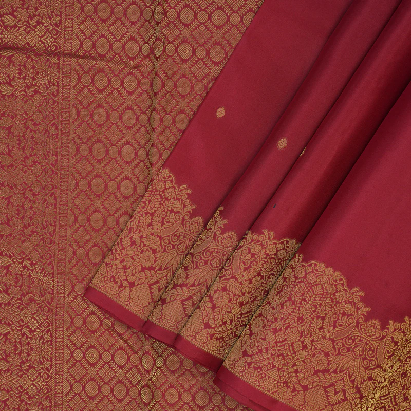 Hayagrivas Handloom Red Kanjivaram Silk Saree KBF163D1-3 - Image 4