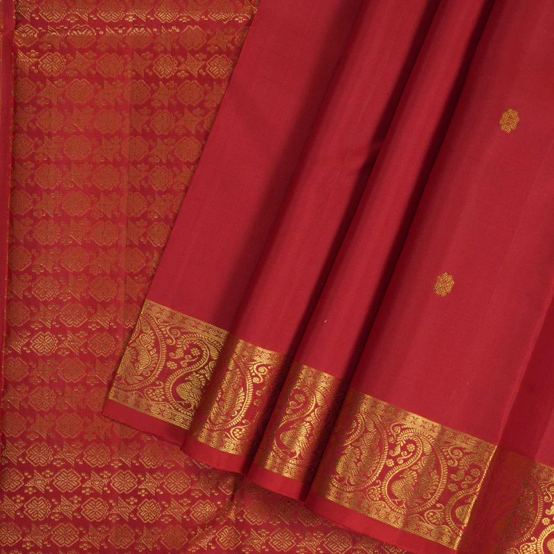 Hayagrivas Handloom Red Kanjivaram Silk Saree KBF284E4-3 - Image 2