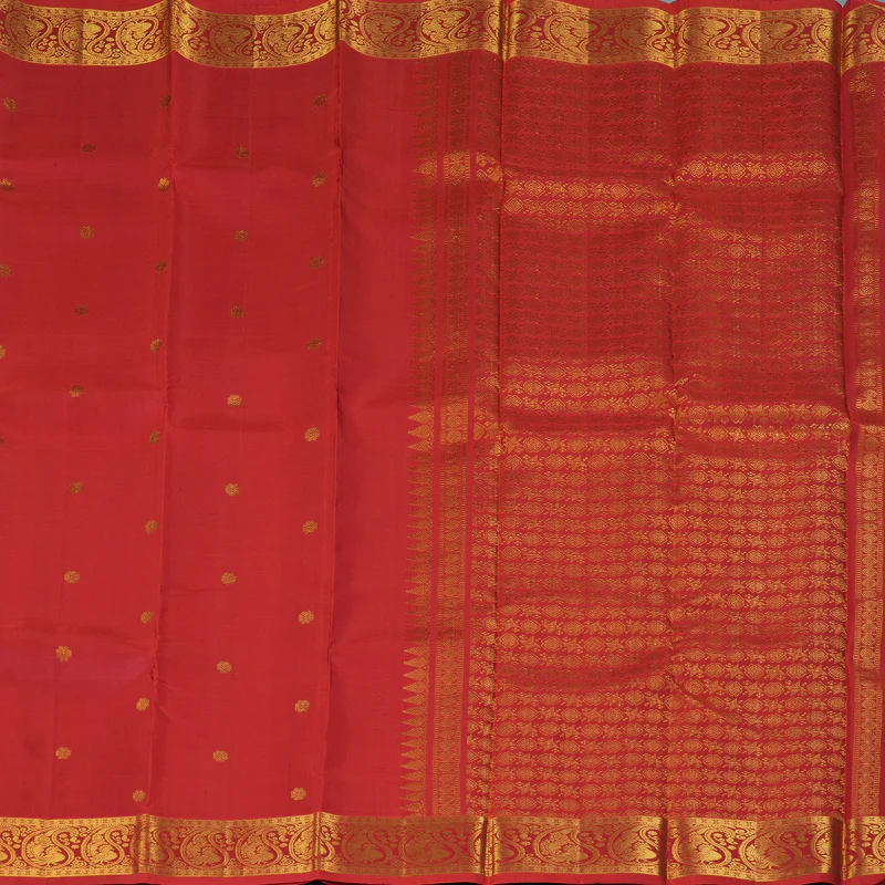 Hayagrivas Handloom Red Kanjivaram Silk Saree KBF284E4-3 - Image 5