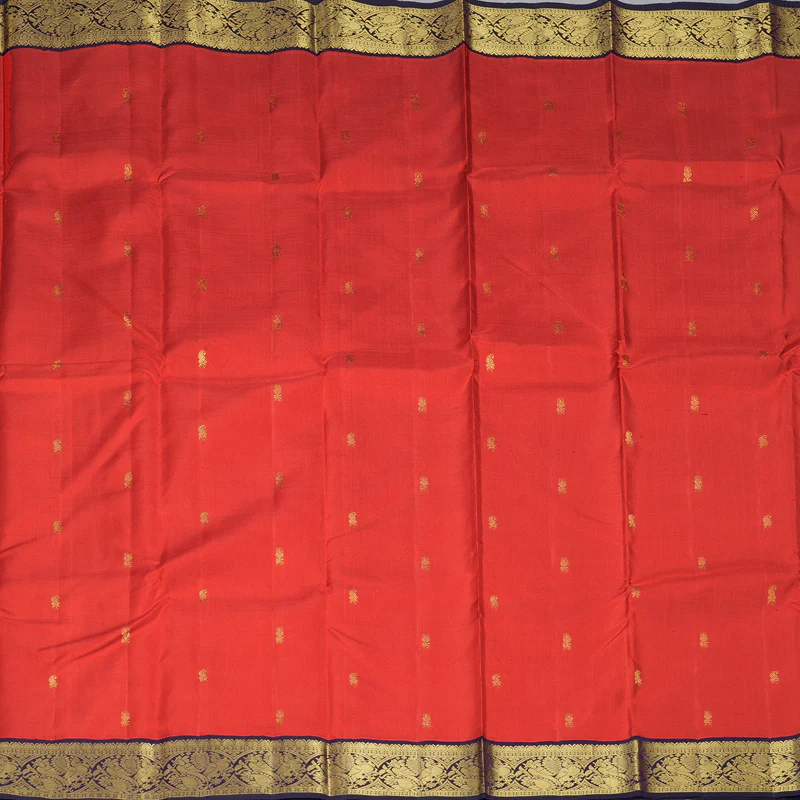 Hayagrivas Handloom Red Kanjivaram Silk Saree with Deep Nagapazham Border KBF151D13-1 - Image 3