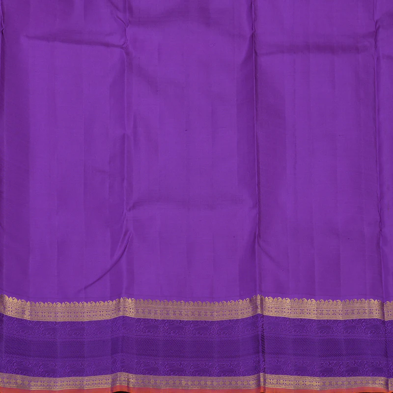 Hayagrivas Handloom Red Kanjivaram Silk Saree with Purple border KBE1165I3-1 - Image 8