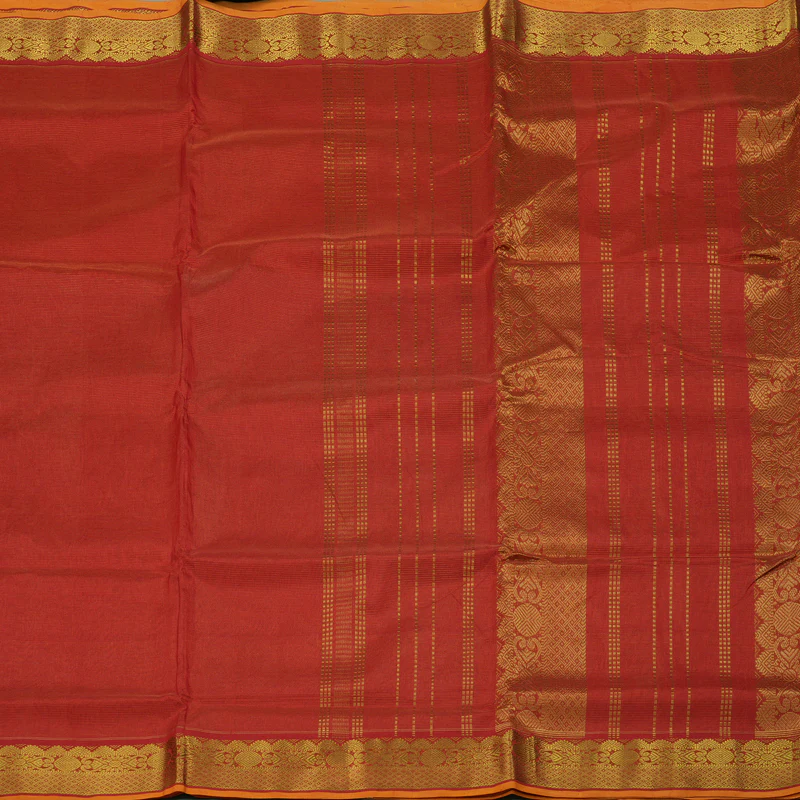 Hayagrivas Handloom Red Ten Yards Kanjivaram Silk Cotton Saree KBE141D3-4 - Image 4