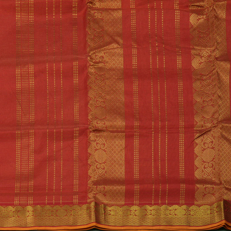 Hayagrivas Handloom Red Ten Yards Kanjivaram Silk Cotton Saree KBE141D3-4 - Image 5