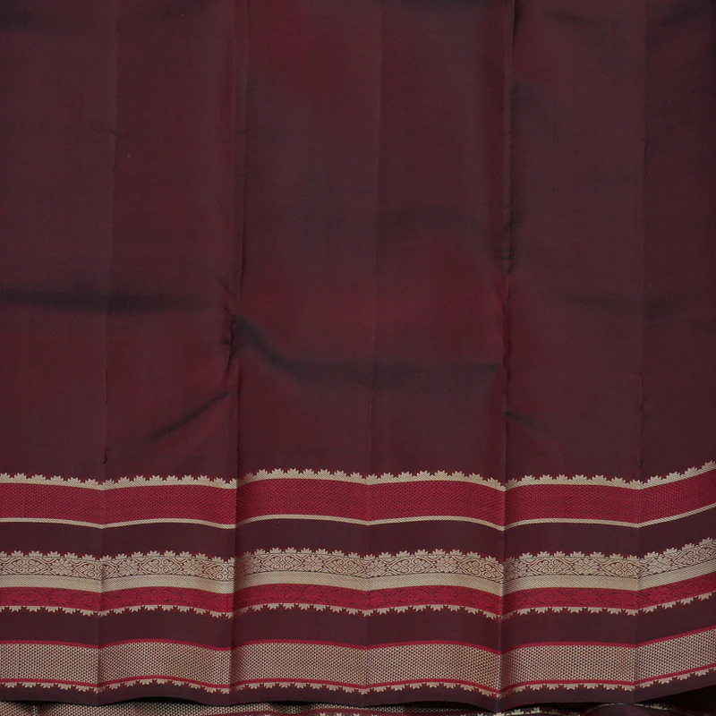 Hayagrivas Handloom Reddish-Grey Kanjivaram Silk Saree with Wine Maroon Border KBF136D10-12 - Image 7