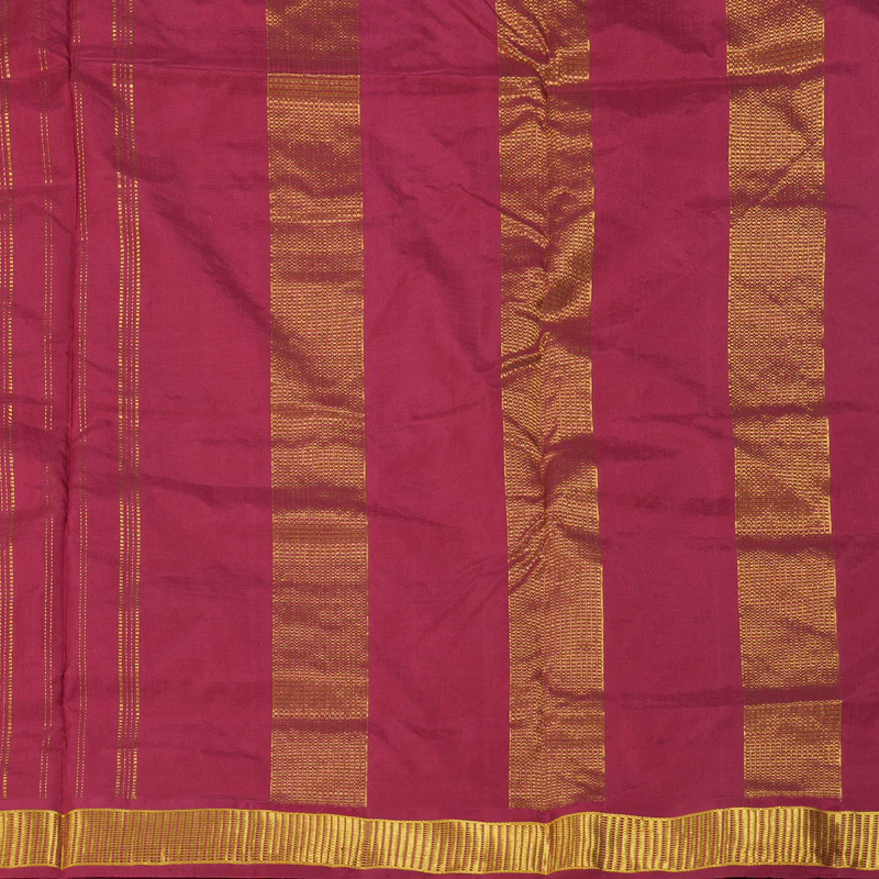 Hayagrivas Handloom Maroon Ten Yards Silk Saree KBF197E6-1 - Image 4