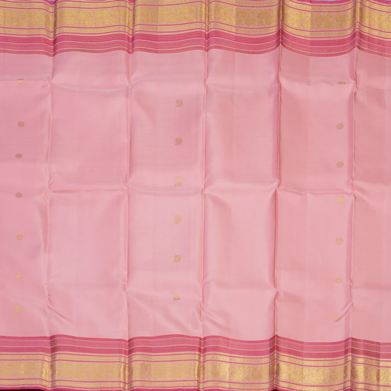 Hayagrivas Handloom Rose Pink Kanjivaram Silk Saree KBE1075I27-1 - Image 4