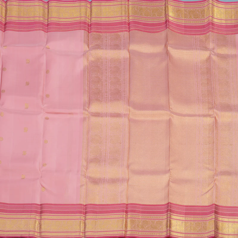 Hayagrivas Handloom Rose Pink Kanjivaram Silk Saree KBE1075I27-1 - Image 5