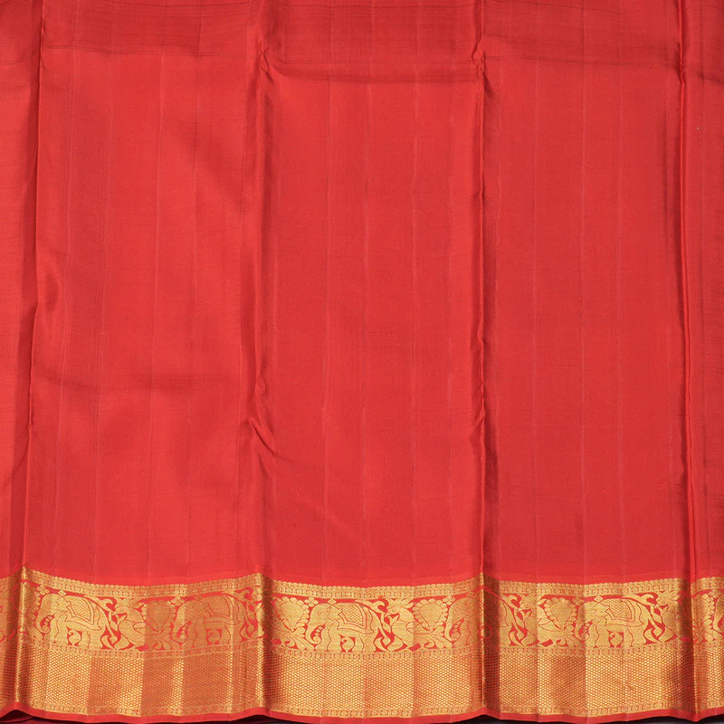 Hayagrivas Handloom Royal Blue Kanjivaram Silk Saree with Red Border KBF93D1-4 - Image 6