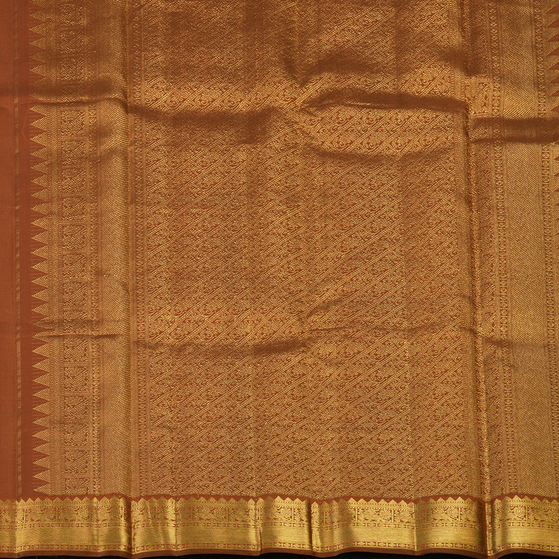 Hayagrivas Handloom Rust Orange Kanjivaram Silk Saree KBE2478C1-5 - Image 6