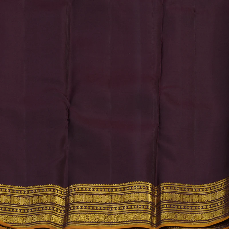 Hayagrivas Handloom Sampanga Yellow Kanjivaram Silk Saree with Kanchana Brown Border KSBE62L5-2 - Image 7
