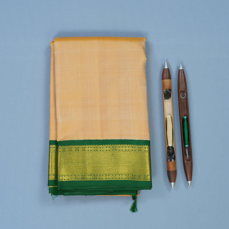 Hayagrivas Handloom Sandal Kanjivaram Silk Saree with Dark Green Border KBE2047A4-7 - Image 2
