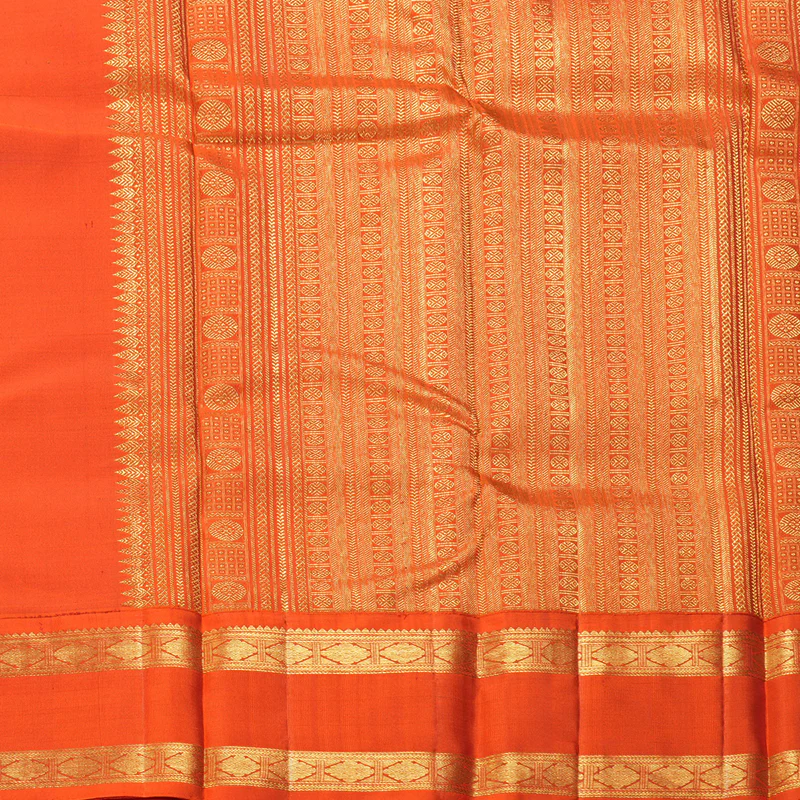 Hayagrivas Handloom Sandal Kanjivaram Silk Saree with Ganga Jamuna Border KBF223E13-1 - Image 5