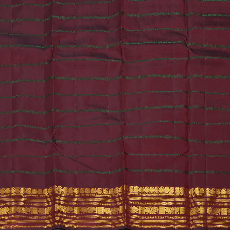 Hayagrivas Handloom Sandal Kanjivaram Silk Saree with Ganga Jamuna Border KBF245E13-1 - Image 7