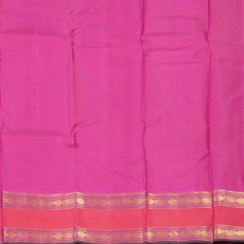 Hayagrivas Handloom Sandal Kanjivaram Silk Saree with Rani Pink Border KBE2179A2-4 - Image 7