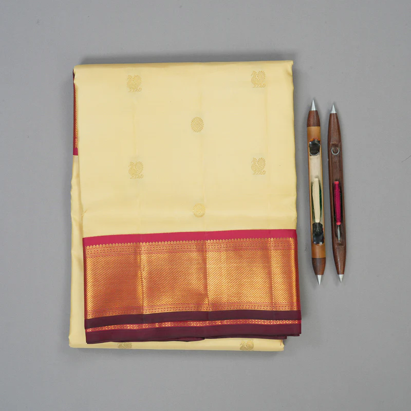 Hayagrivas Handloom Sandal Ten Yards Silk Saree KSBE96A11-1
