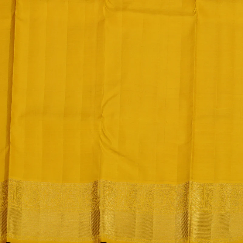 Hayagrivas Handloom Sky Blue Kanjivaram Silk Saree with Yellow Border KBE2281B3-1 - Image 7