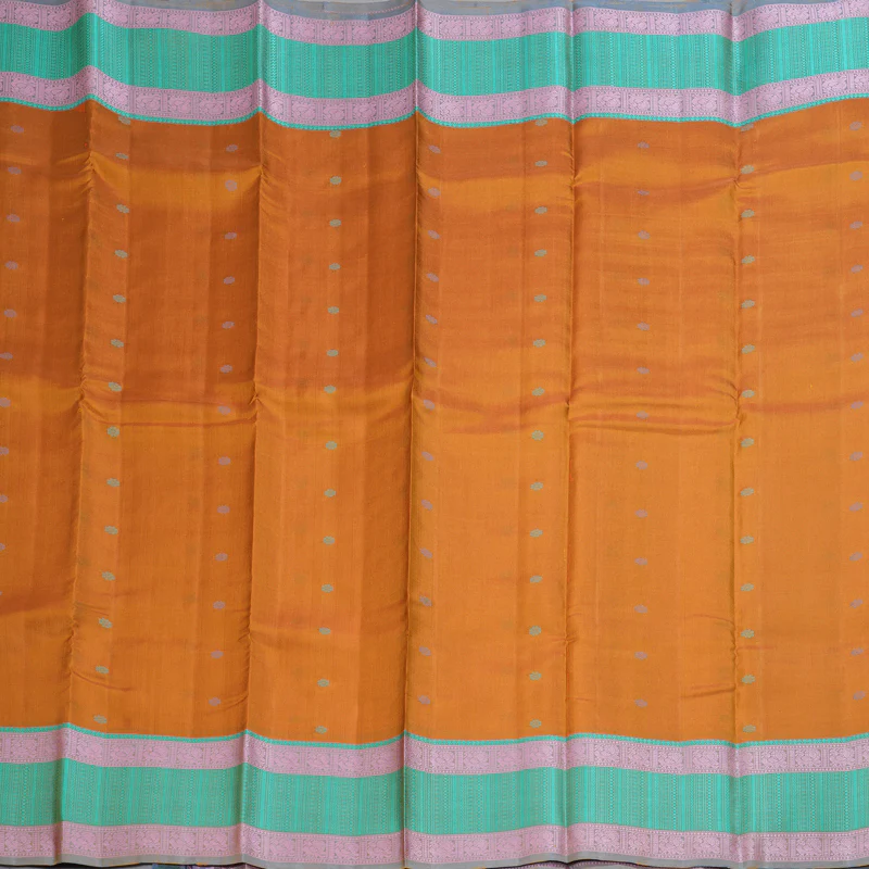 Hayagrivas Handloom Sunset Orange Kanjivaram Silk Saree KBE2345B21-1 - Image 4