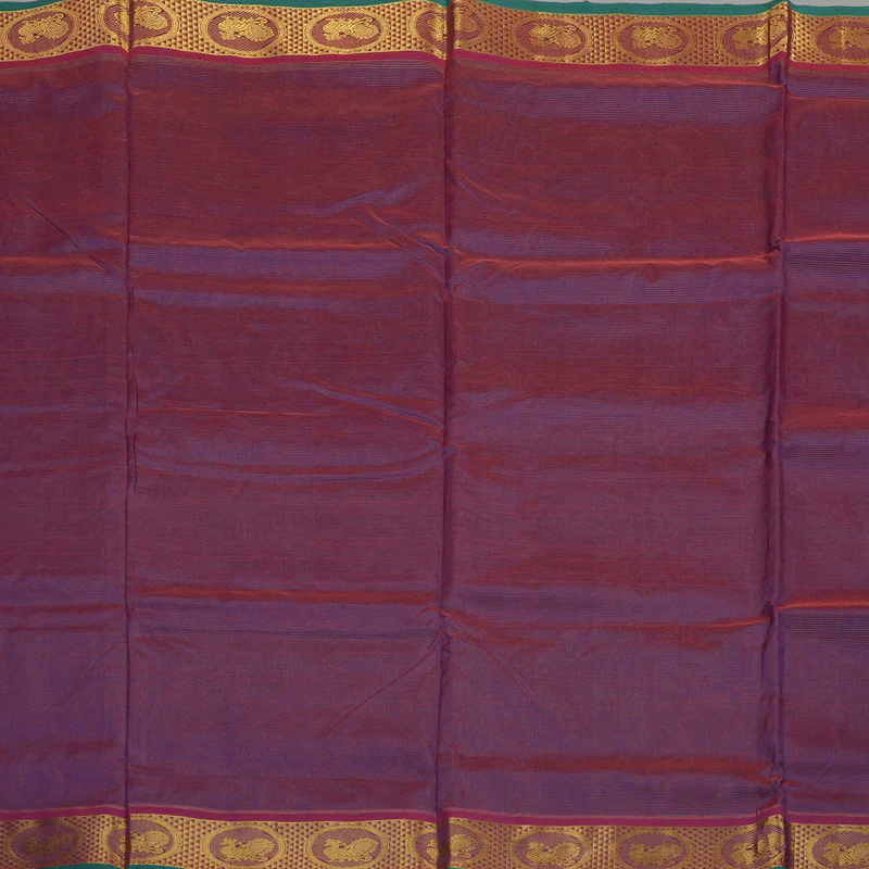 Hayagrivas Handloom Ten Yards Pure Silk Cotton saree in Wine Purple KBE106D7-1 - Image 3