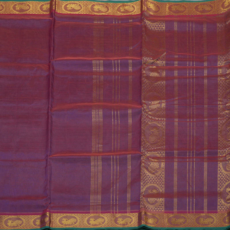 Hayagrivas Handloom Ten Yards Pure Silk Cotton saree in Wine Purple KBE106D7-1 - Image 4
