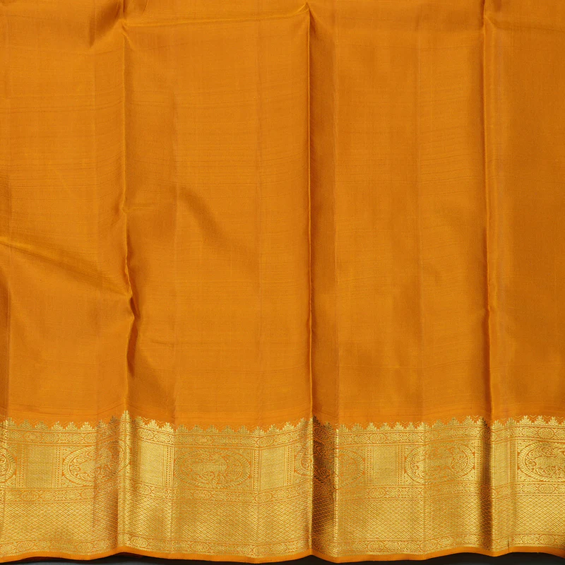 Hayagrivas Handloom Vadamalli Purple Kanjivaram Silk Saree with Orange Border KBF112D1-4 - Image 8