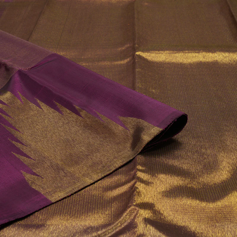 Hayagrivas Handloom Violet Kanjivaram Silk Saree KBE1082I2-1 - Image 3