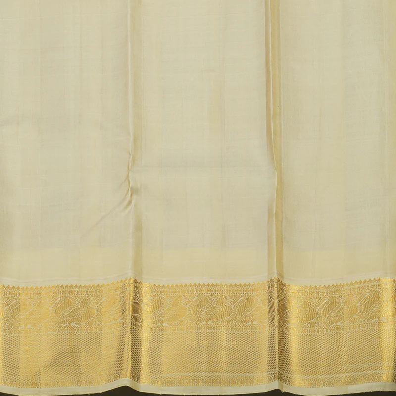 Hayagrivas Handloom Violet Kanjivaram Silk Saree with Half White Border KBE1232I2-2 - Image 7