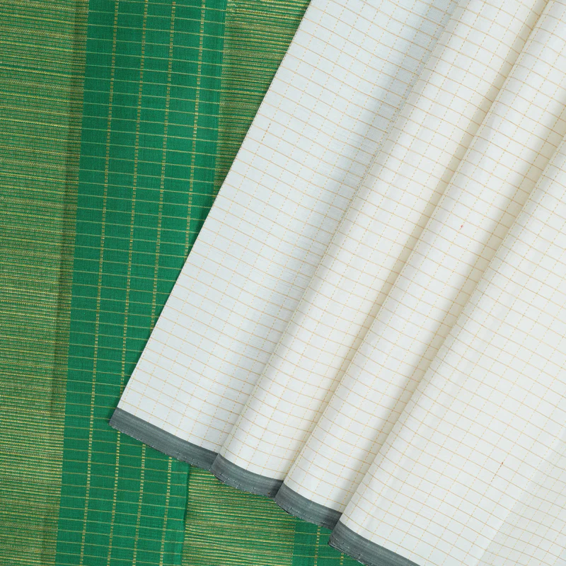 Hayagrivas Handloom White Kanjivaram Silk Saree KBE2458C1-5 - Image 3